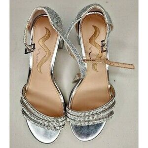 NINA Nagida Block Heel Women's Shoes Soft Platino Size 6M